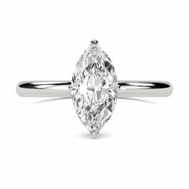 Marquise Diamond High Set Hidden Halo Ring - Diamond Heaven