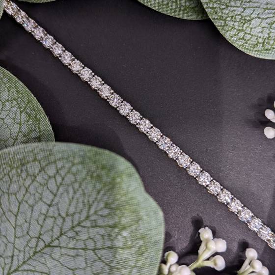 Lab Grown 10.50ct VVS/D-E Round Diamond Tennis Bracelet