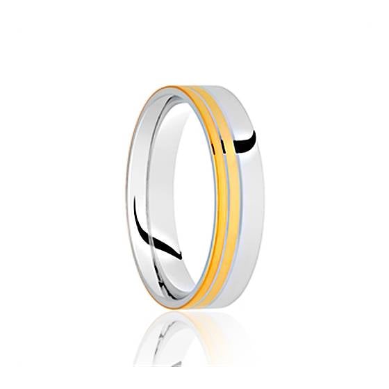 5mm Two Tone Wedding Band, Size S1/2