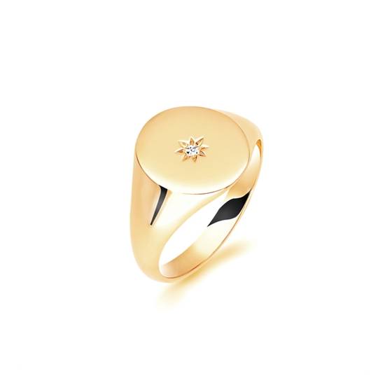 9ct Yellow Gold Gents Oval Signet Ring