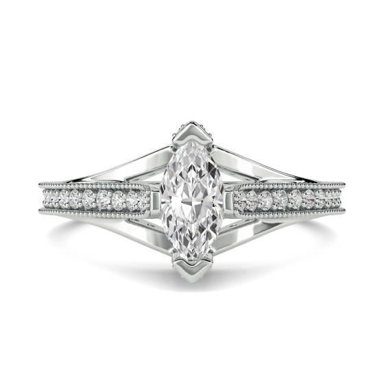 1.00ct VS2/F Marquise Diamond Designer Vintage Ring