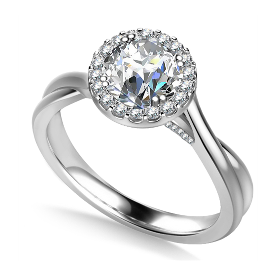 0.75ct VS2/E Round Diamond Halo Ring