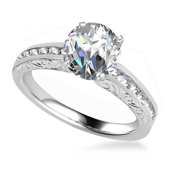 0.50ct VS1/F Round Diamond Vintage Ring