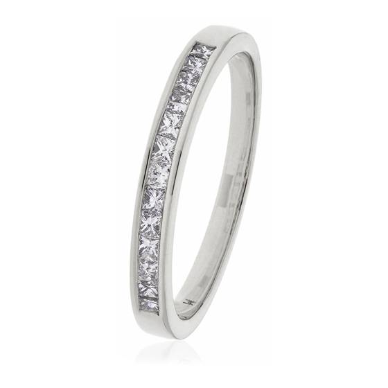 0.25ct VS/F-G Princess Cut Half Eternity Ring