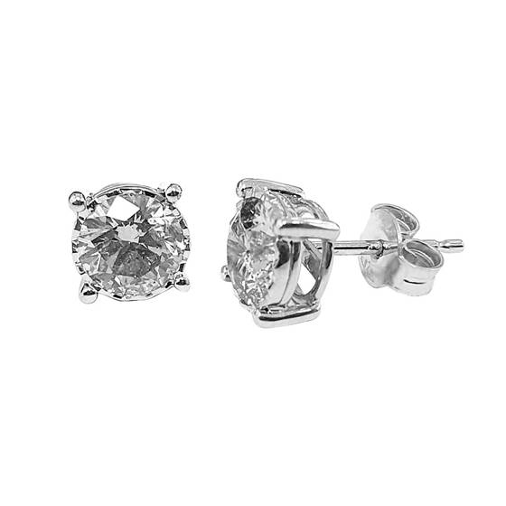 2.09ct SI/H-I Round Stud Diamond Earrings