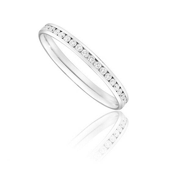 0.40ct VS/F-G Full Set 2mm Round Diamond Wedding Ring