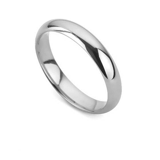 D Shape Wedding Ring - Lightweight, 4mm width