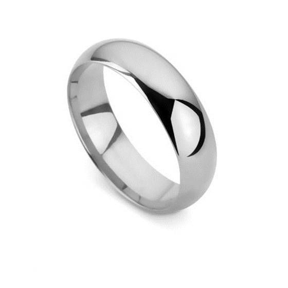 D Shape Wedding Ring - Lightweight, 6mm width