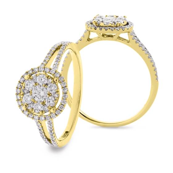 0.60ct SI/E-F Round Cluster Diamond Ring