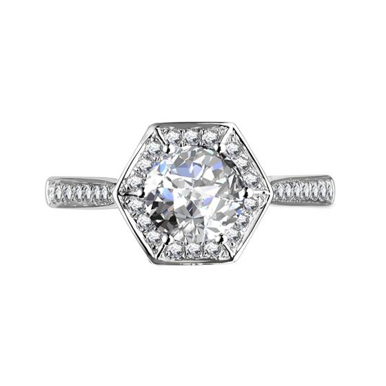 0.65ct SI1/G Round Diamond Halo Ring