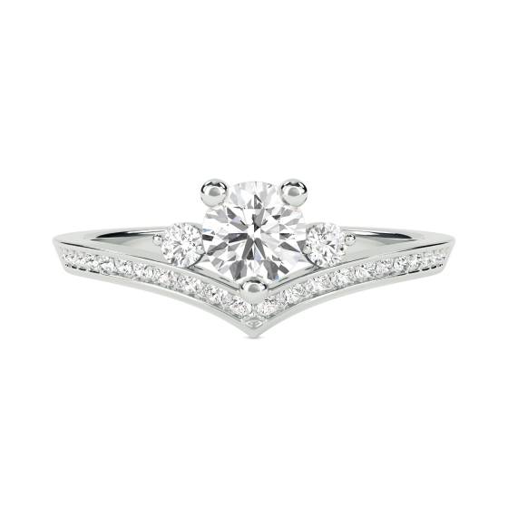 0.59ct VS/F-G Modern Round Diamond Designer Ring