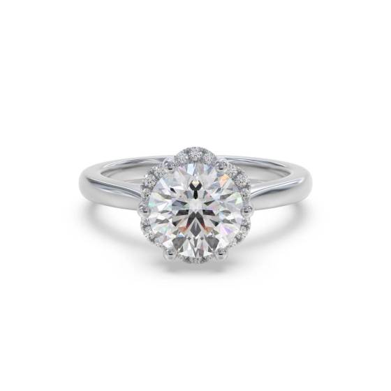 2.00ct SI2/G Modern Side Halo Round Diamond Engagement Ring