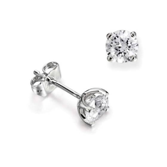 1.80ct VVS/D-E Classic Round Labgrown Diamond Stud Earrings