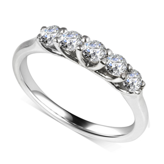 0.75ct VS/E-F Round Diamond 5 Stone Ring