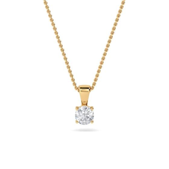 Lab Grown 0.60ct VVS2/E Round Diamond Solitaire Pendant