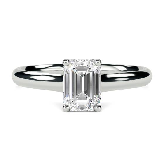 0.90ct VVS2/J Modern Emerald Diamond Engagement Ring