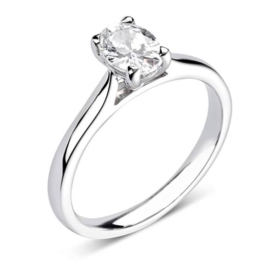 1.00ct SI2/G Oval Diamond Solitaire Ring