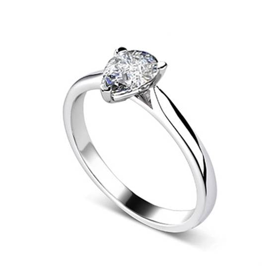 0.45ct SI2/F Pear Diamond Solitaire Ring