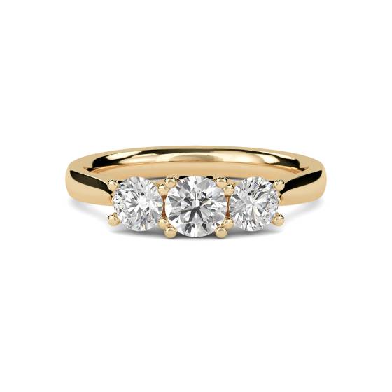 0.60ct VVS/F-G Round Diamond Trilogy Ring