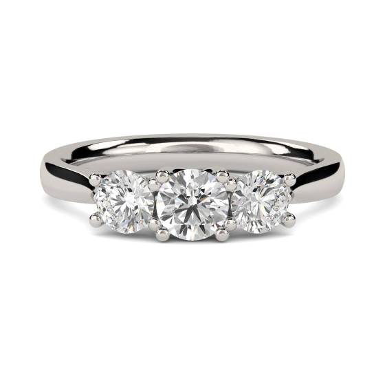 0.50ct VS/F Round Diamond Trilogy Ring