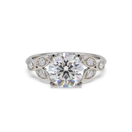 0.80ct VS1/D Round Diamond Vintage Ring