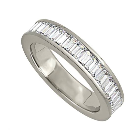 2.50ct VS/E-F Classic Baguette Diamond Full Eternity Ring