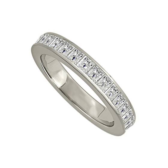 1.50ct VS/D-E Elegant Princess Diamond Full Eternity Ring