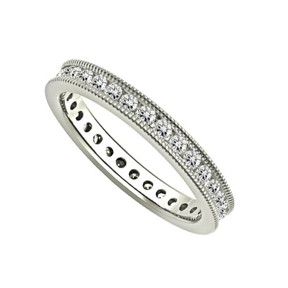 0.75ct VS/E-F 3mm Elegant Round Lab Grown Diamond Full Eternity Ring