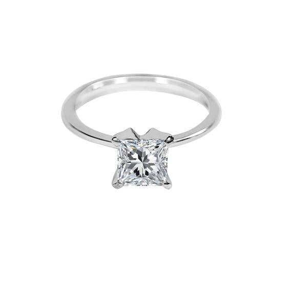 1.00ct SI2/F Princess Solitaire Engagement Ring