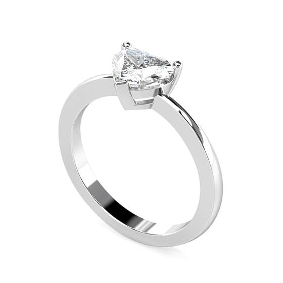 0.92ct I1/F Traditional Heart Diamond Engagement Ring