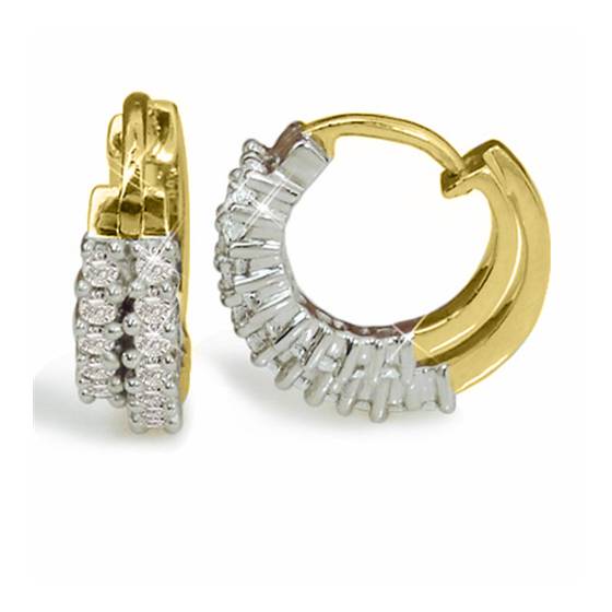 0.30 I1/F-G Two Row Round Diamond Hoop Earrings