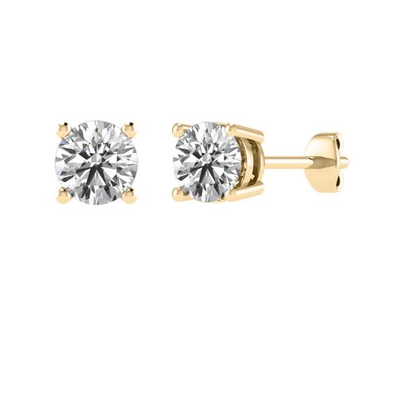 0.90ct SI/F-G Round Diamond 4 Claw Stud Earrings