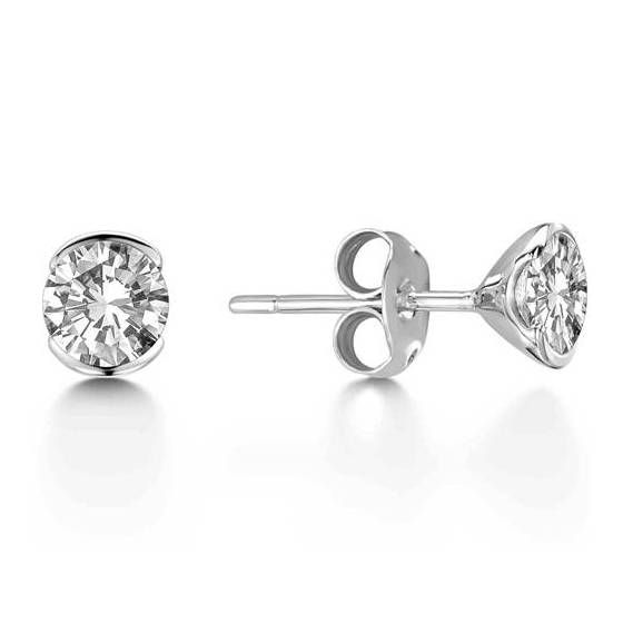 0.50ct VS2/F Modern Round Diamond Designer Earrings