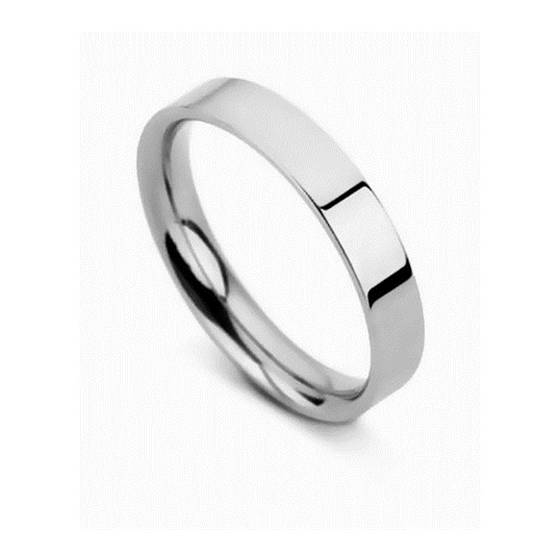 Flat Court Wedding Ring - 4mm width, Thin depth