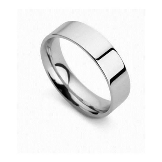 Flat Court Wedding Ring - 8mm width, Thin depth