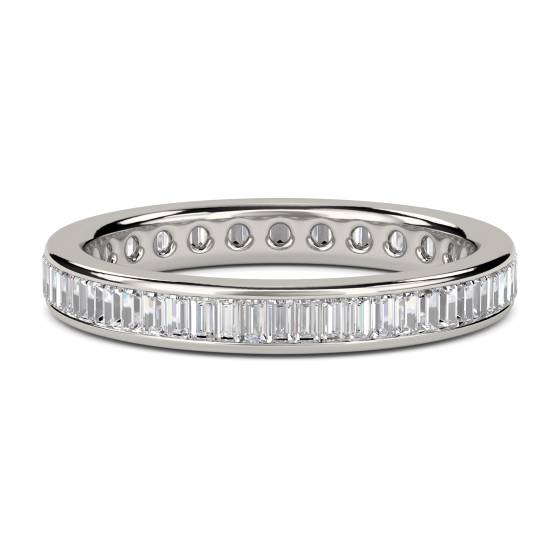 0.75ct VS/E-F 3mm Elegant Baguette Diamond Full Eternity Ring