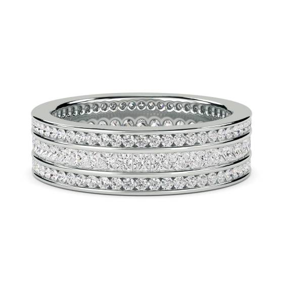 1.60ct VS/E-F 3 Row Round Diamond Full Eternity and Dress Ring