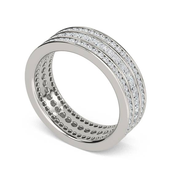 1.50ct VS/E-F Round and Princess Diamond Full Eternity Ring