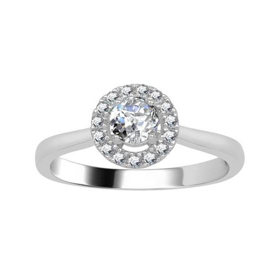 0.45ct SI/F-G Petite Round Diamond Halo Ring