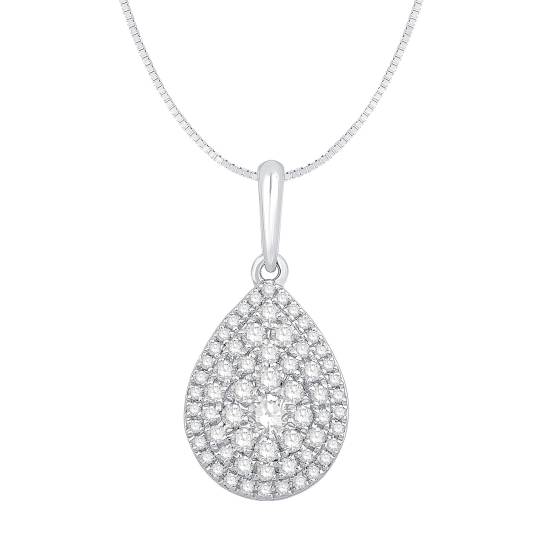 0.34ct VS/F-G Round Diamond Cluster Pendant