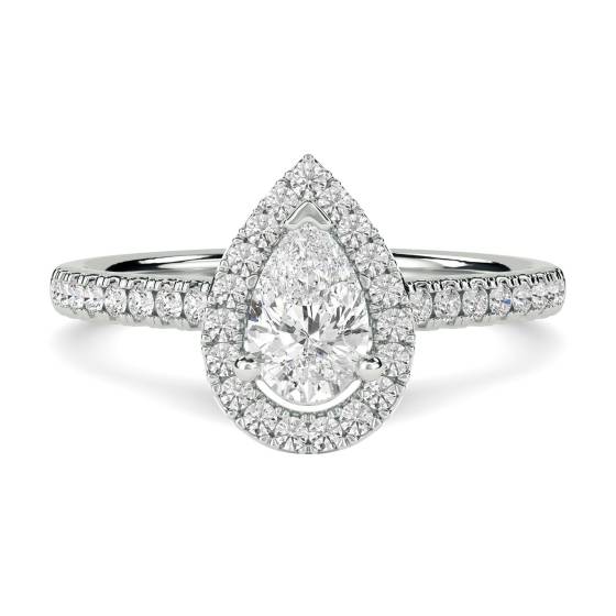 0.78ct VS/FG Pear and Round Diamond Cluster Ring