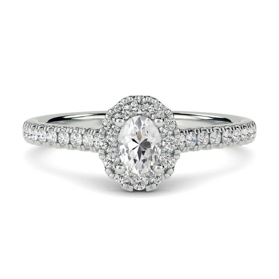 0.70ct VS/F-G Round and Oval Diamond Cluster Ring