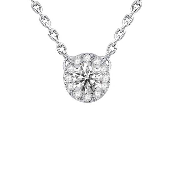 0.26ct VS/F-G Round Diamond Halo Pendant