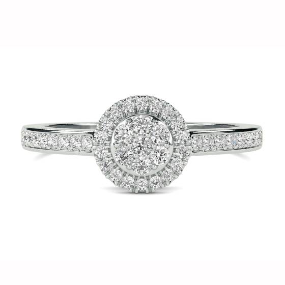 0.52ct VS/E-F Elegant Round Diamond Cluster Ring