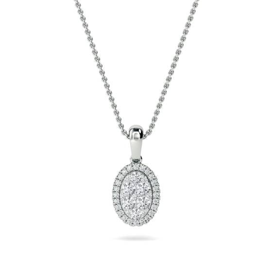 0.50ct VS/E-F Round Labgrown Diamond Cluster Pendant