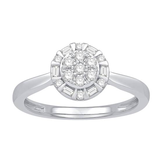 0.23ct VS/E-F Round Diamond Cluster Ring