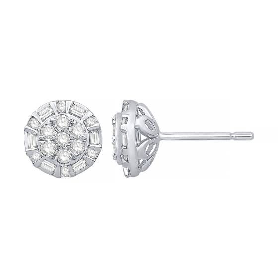 0.48ct VS/E-F Diamond Cluster Earrings