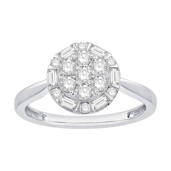 0.49ct VS/E-F Round Diamond Cluster Ring