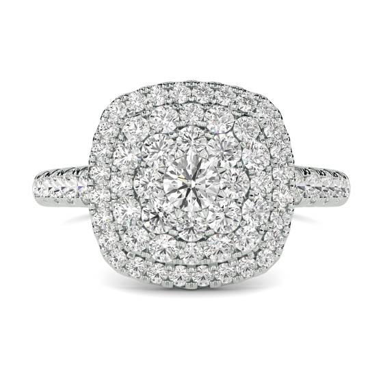 0.97ct VS/F-G Round Diamond Cluster Ring