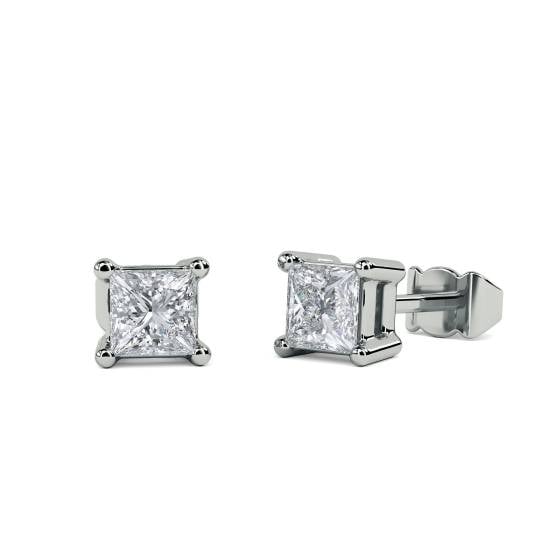 0.25ct VS/E-F Princess Diamond Stud Earrings